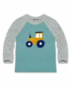 Coupon 💯 Millie & Maxx Nile Blue Tractor Long-Sleeve Crewneck Top - Toddler For Kids ⭐