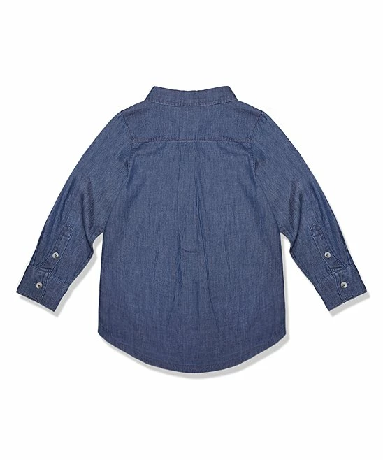 Coupon ⭐ Millie & Maxx Blue Long-Sleeve Button-Up - Toddler & Boys For Kids ❤️ - Image 2