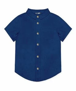 Coupon ✔️ Millie & Maxx Navy Short-Sleeve Button-Up - Toddler & Boys For Kids 🎁
