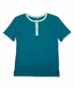 Budget 😉 Millie & Maxx Teal & Mint Constrast-Trim Henley - Toddler & Boys For Kids 😀