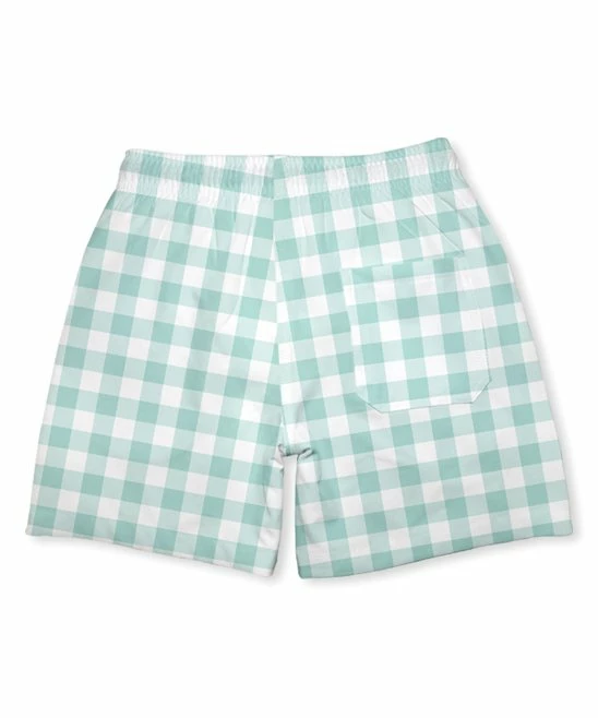 Budget ๐ฅฐ Millie & Maxx Mint Gingham Swim Trunks - Toddler For Kids ๐งจ - Image 3