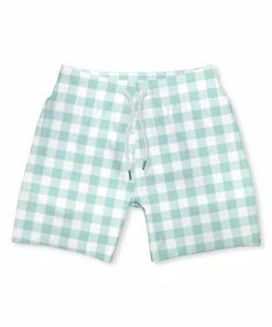 Budget 🥰 Millie & Maxx Mint Gingham Swim Trunks - Toddler For Kids 🧨