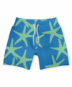 Outlet 💯 Millie & Maxx Blue Starfish Swim Trunks - Infant, Toddler & Boys For Kids ⭐