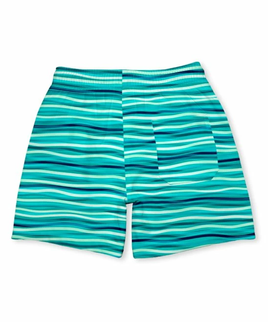Outlet 👏 Millie & Maxx Turquoise Waves Swim Shorties - Boys For Kids ❤️ 3 Outlet 👏 Millie & Maxx Turquoise Waves Swim Shorties - Boys For Kids ❤️ - Image 3