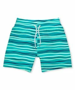 Outlet 👏 Millie & Maxx Turquoise Waves Swim Shorties - Boys For Kids ❤️