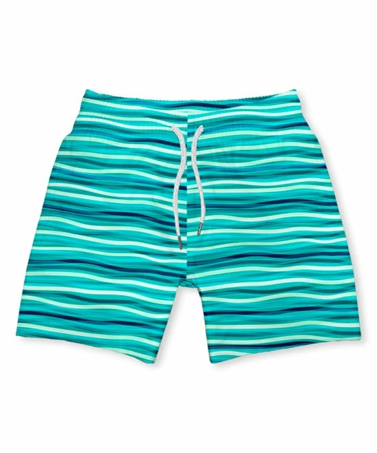 Outlet 👏 Millie & Maxx Turquoise Waves Swim Shorties - Boys For Kids ❤️ 1 Outlet 👏 Millie & Maxx Turquoise Waves Swim Shorties - Boys For Kids ❤️
