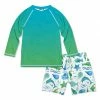 Best reviews of 👍 Millie & Maxx Blue & Green Ombré Sea Creatures Long-Sleeve Rashguard Set - Toddler & Boys For Kids 🥰