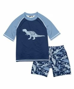 Best reviews of ⌛ Millie & Maxx Dusty Navy Dino Den Short-Sleeve Rashguard Set - Toddler & Boys For Kids 😍