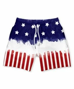 Buy ✔️ Millie & Maxx Navy & Red Stars Stripes Pocket Swim Trunks - Infant & Toddler For Kids 🔔