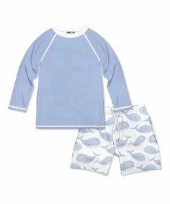 Best reviews of 👍 Millie & Maxx White & Periwinkle Whale Long-Sleeve Rashguard Set - Infant For Kids 🎉