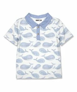Flash Sale ❤️ Millie & Maxx White & Periwinkle Whale Polo - Toddler For Kids 💯