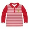 Deals 🎁 Millie & Maxx Red & White Stripe Gingerbread Long-Sleeve Polo - Toddler & Boys For Kids 👍