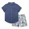 Best deal 🎁 Millie & Maxx Blue Short-Sleeve Button-Up & School Supplies Pocket Shorts - Toddler For Kids 😉