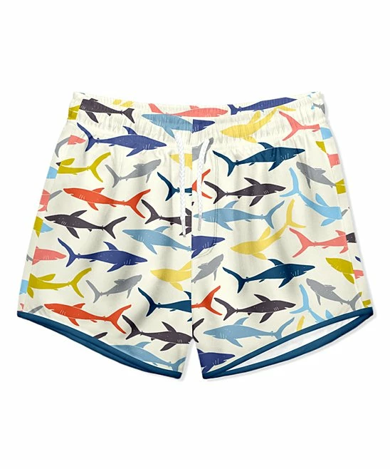Discount ๐งจ Millie & Maxx Cream Shark School Swim Shorties - Infant, Toddler & Boys For Kids ๐