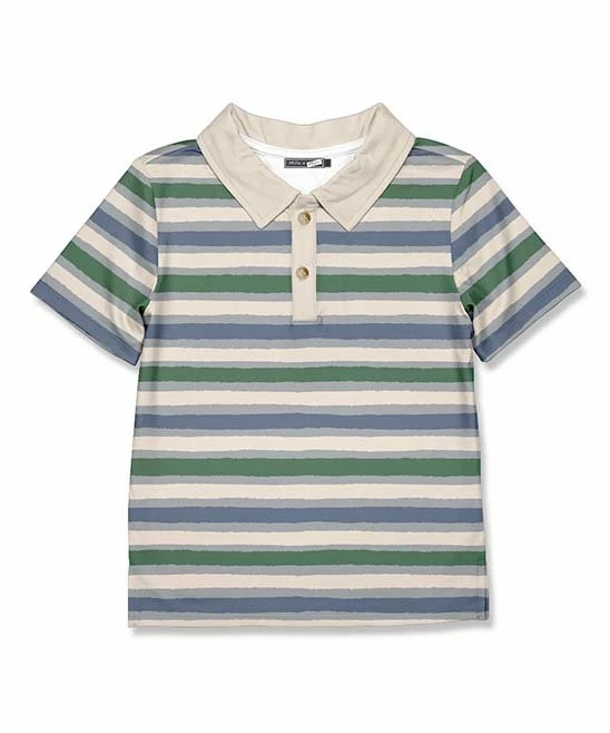 Flash Sale 🎁 Millie & Maxx Green Jessie Stripe Polo - Boys For Kids 😉 1 Flash Sale 🎁 Millie & Maxx Green Jessie Stripe Polo - Boys For Kids 😉