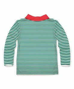 Hot Sale 🔔 Millie & Maxx Ivy Green & White Stripe Nutcracker Long-Sleeve Polo - Toddler & Boys For Kids 😉 -Millie Loves Lily Shop zu107152416 alt 2 tm1659716832