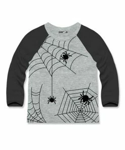 Cheap 👍 Millie & Maxx Heather Gray & Black Spiderweb Raglan Tee - Boys For Kids 😀