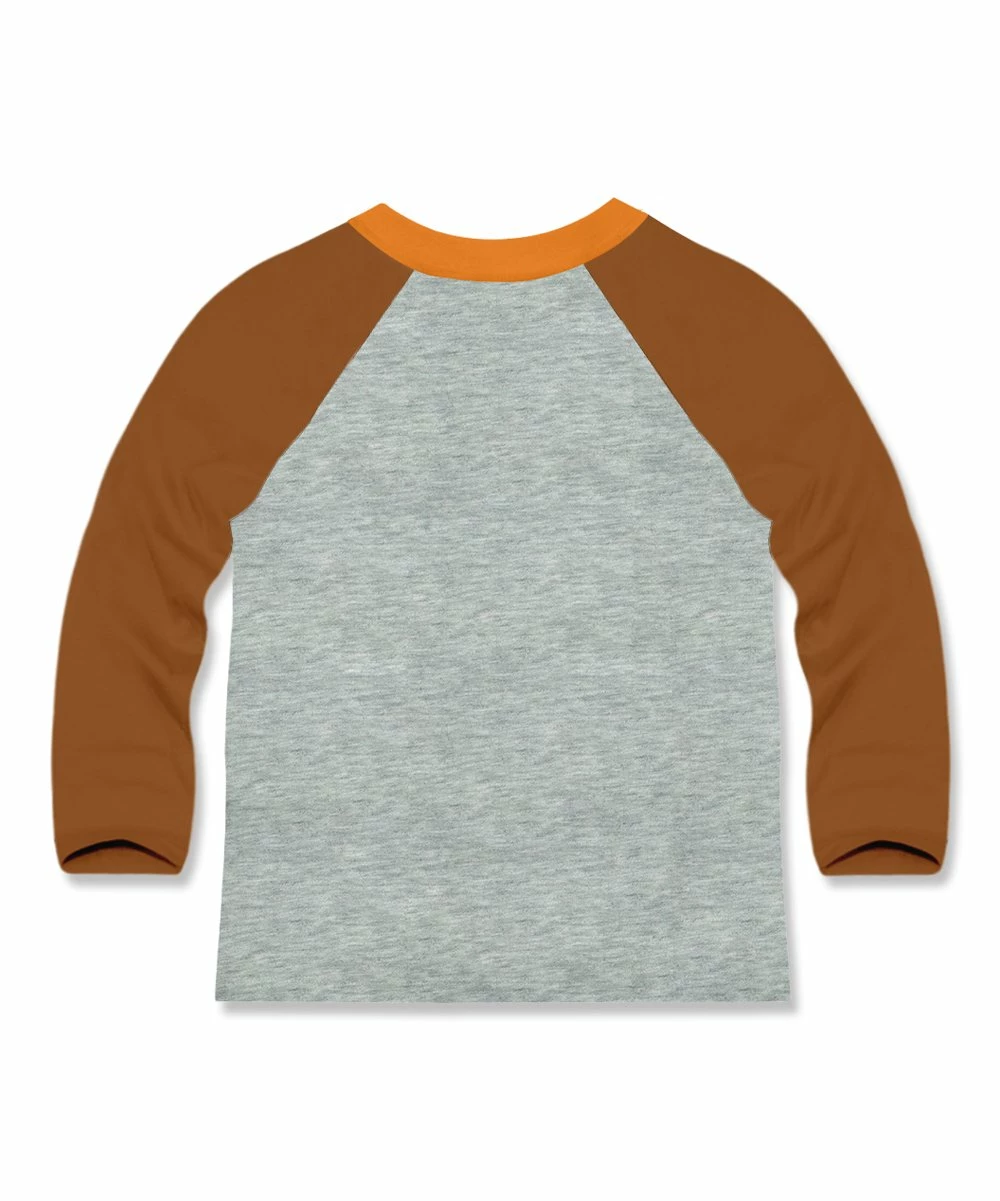 Cheap ✨ Millie & Maxx Heather Gray Pumpkin Long-Sleeve Raglan Tee - Boys For Kids 🌟 - Image 3
