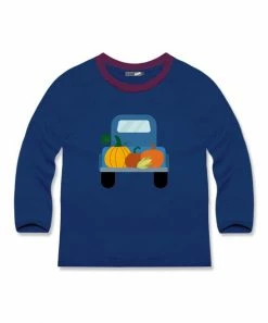 Outlet ✨ Millie & Maxx Navy Pumpkin Truck Long-Sleeve Raglan Tee - Toddler For Kids 🔥
