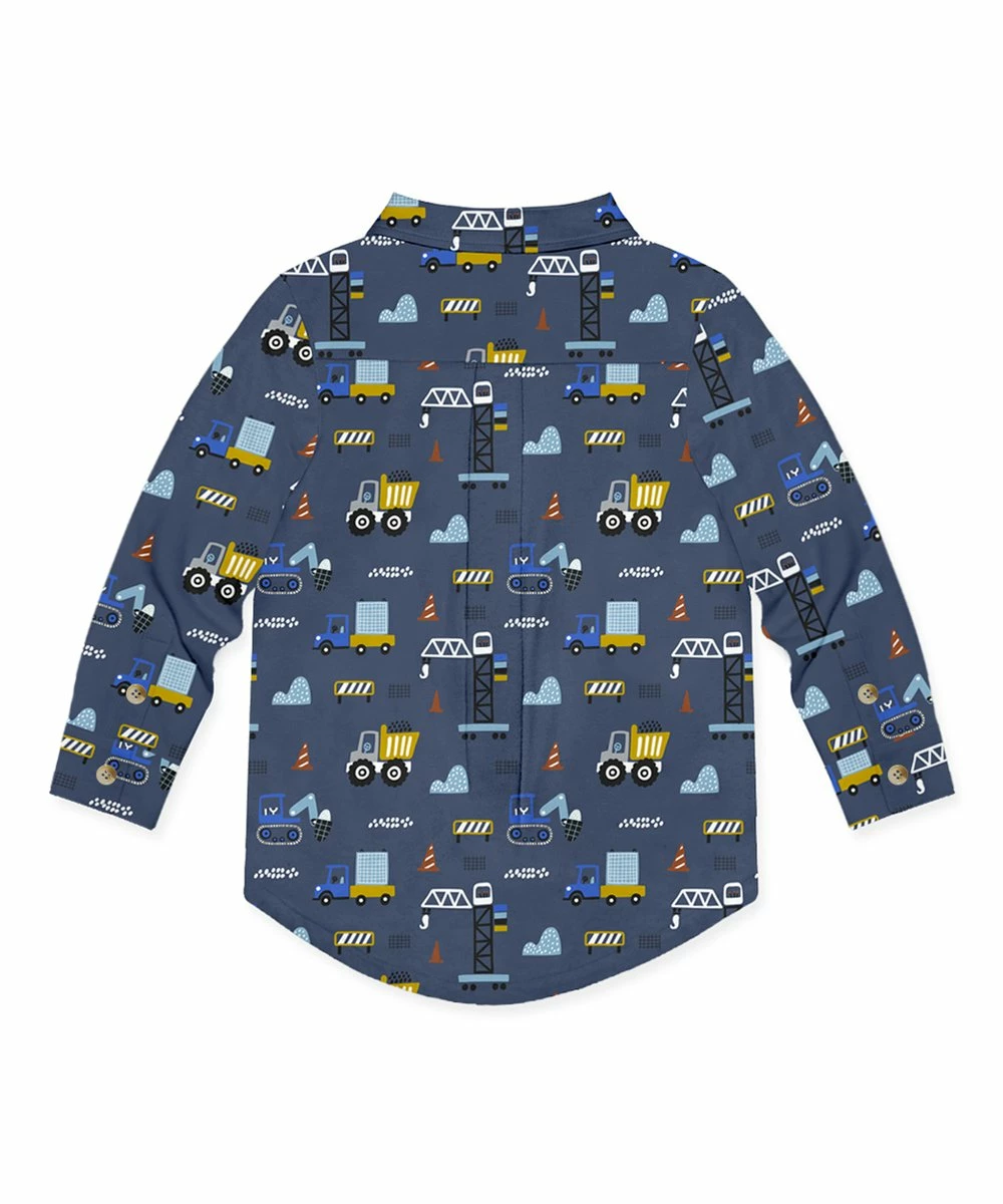 Buy ๐ Millie & Maxx Dusty Navy Truck Long-Sleeve Button-Up - Toddler & Boys For Kids ๐ฅ - Image 3