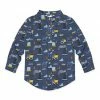 Buy 🎁 Millie & Maxx Dusty Navy Truck Long-Sleeve Button-Up - Toddler & Boys For Kids 🔥