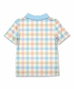 Budget 😀 Millie & Maxx Light Blue & Pink Pastel Plaid Polo - Toddler & Boys For Kids 💯 -Millie Loves Lily Shop zu108297293 alt 2 tm1665505323