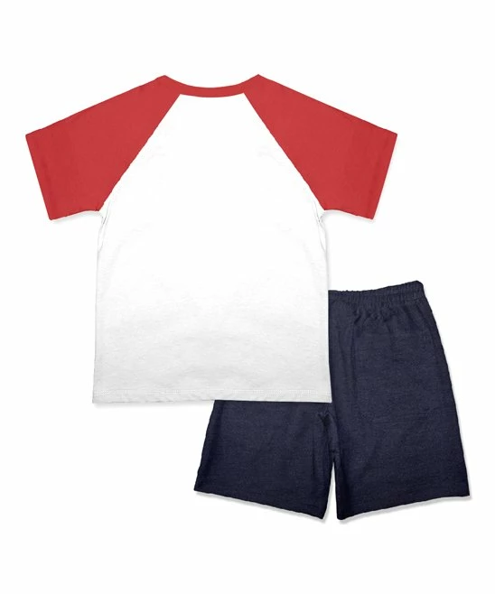 Promo ๐คฉ Millie & Maxx Red USA Flag Tee & Dark Navy Drawstring Shorts - Infant, Toddler & Boys For Kids ๐ฅฐ - Image 2