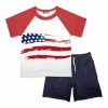 Promo 🤩 Millie & Maxx Red USA Flag Tee & Dark Navy Drawstring Shorts - Infant, Toddler & Boys For Kids 🥰
