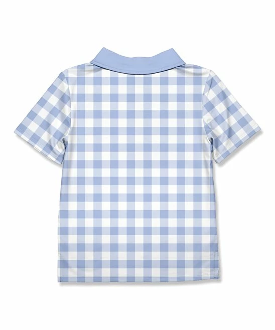 Flash Sale ⌛ Millie & Maxx Periwinkle & White Gingham Bunny Polo - Infant, Toddler & Boys For Kids 🤩 2 Flash Sale ⌛ Millie & Maxx Periwinkle & White Gingham Bunny Polo - Infant, Toddler & Boys For Kids 🤩 - Image 2