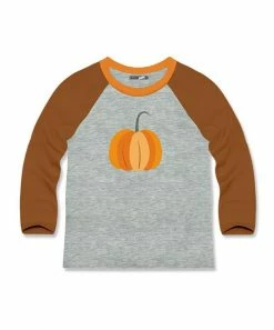 Outlet 👍 Millie & Maxx Heather Gray & Brown Pumpkin Raglan Tee - Infant, Toddler & Boys For Kids 🔔