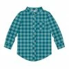 Wholesale 🎉 Millie & Maxx Nile Blue & Teal Gingham Long-Sleeve Button-Up Top - Boys For Kids 🧨