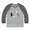 Best Sale 🔔 Millie & Maxx Heather Gray & Charcoal 🐕 Doggy 🐕 Dog Long-Sleeve Raglan Tee - Infant, Toddler & Boys For Kids 🎁