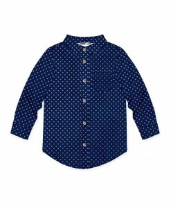 Flash Sale โ๏ธ Millie & Maxx Navy & Rust Polka Dot Long-Sleeve Button-Up - Boys For Kids ๐
