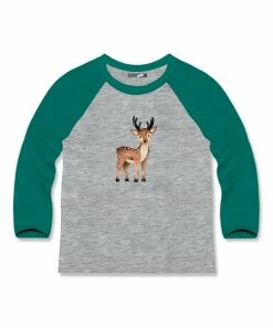 Hot Sale โ Millie & Maxx Heather Gray & Green Reindeer Raglan Tee - Toddler For Kids ๐
