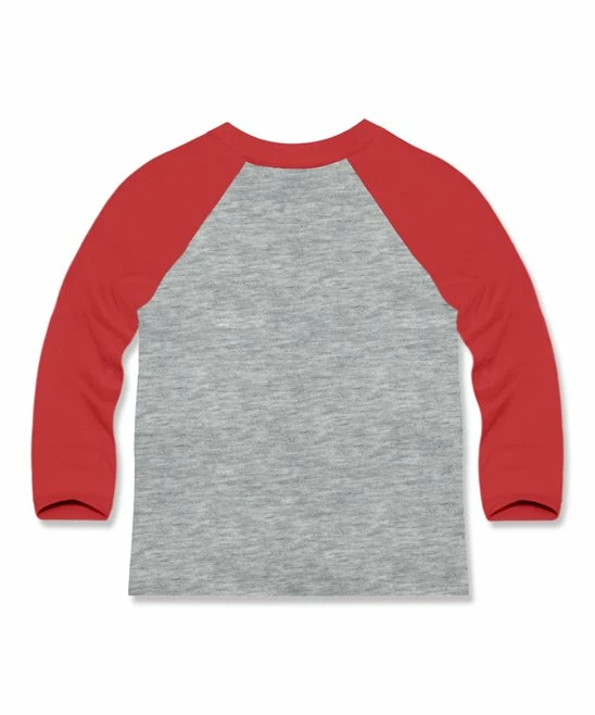 Wholesale 🔔 Millie & Maxx Heather Gray & Red Santa Long-Sleeve Raglan Tee - Boys For Kids 👍 2 Wholesale 🔔 Millie & Maxx Heather Gray & Red Santa Long-Sleeve Raglan Tee - Boys For Kids 👍 - Image 2