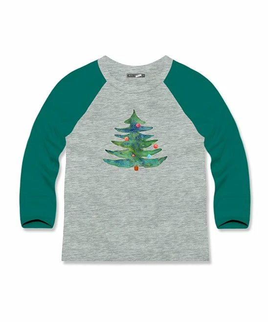 Buy 🌟 Millie & Maxx Heather Gray Holiday Tree Long-Sleeve Raglan Top - Toddler & Boys For Kids 😀 1 Buy 🌟 Millie & Maxx Heather Gray Holiday Tree Long-Sleeve Raglan Top - Toddler & Boys For Kids 😀