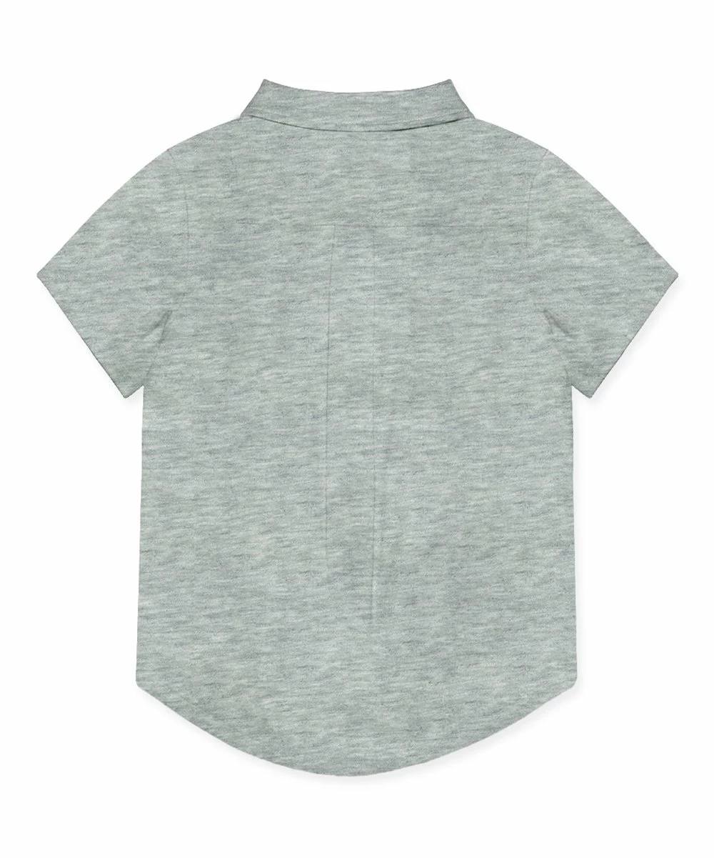 New ⭐ Millie & Maxx Heather Gray Short-Sleeve Button-Up - Toddler & Boys For Kids 😉 - Image 2