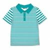 New ⌛ Millie & Maxx Turquoise & White Stripe Polo - Toddler For Kids ❤️