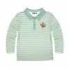 Deals ✨ Millie & Maxx Light Green Stripe Turkey Garden Long-Sleeve Polo - Boys For Kids 😉