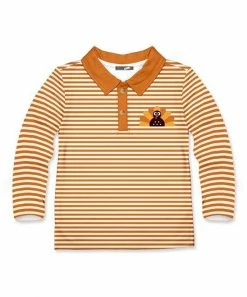 Cheapest 🌟 Millie & Maxx Orange & Cream Stripe Turkey Polo - Toddler & Boys For Kids 🔔