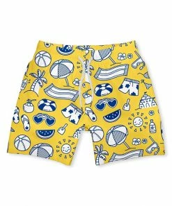 New 😀 Millie & Maxx Yellow On The Beach Boardshorts - Boys For Kids 🤩