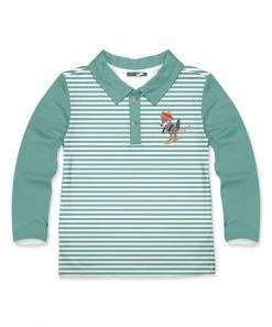 Wholesale ❤️ Millie & Maxx Nile Blue Stripe Fox Long-Sleeve Polo - Boys For Baby & Maternity 🤩