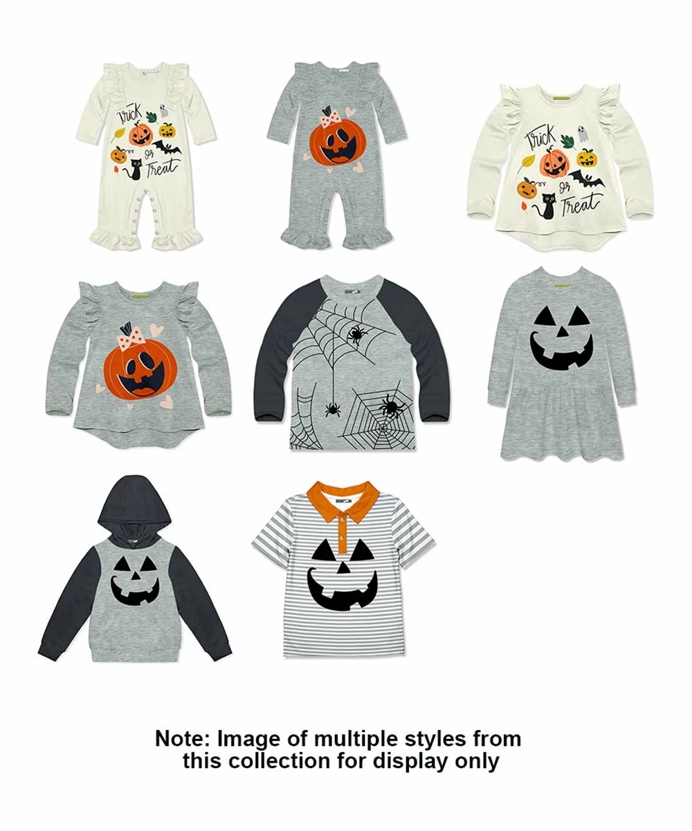 Budget 👏 Millie & Maxx Gray Stripe Pumpkin Face Polo - Boys For Kids ✔️ 3 Budget 👏 Millie & Maxx Gray Stripe Pumpkin Face Polo - Boys For Kids ✔️ - Image 3