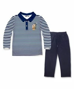 Top 10 ⭐ Millie & Maxx Navy Stripe Nativity Long-Sleeve Polo & Navy Drawstring Pants - Boys For Kids 👍