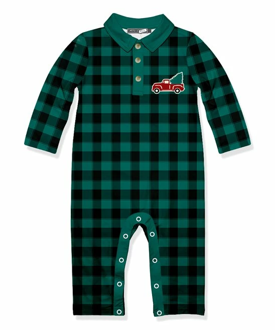 Discount 💯 Millie & Maxx Ivy Green Buffalo Check 🎄 Christmas Truck Bal-Collar Playsuit - Infant For Baby & Maternity 🌟 1 Discount 💯 Millie & Maxx Ivy Green Buffalo Check 🎄 Christmas Truck Bal-Collar Playsuit - Infant For Baby & Maternity 🌟