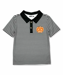 Top 10 🔔 Millie & Maxx Black Stripe Jack-O'-Lantern Polo - Boys For Kids ⌛