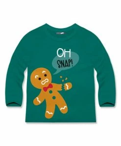Cheapest 👍 Millie & Maxx Ivy Green Gingerbread Crewneck Long-Sleeve Tee - Boys For Kids 💯