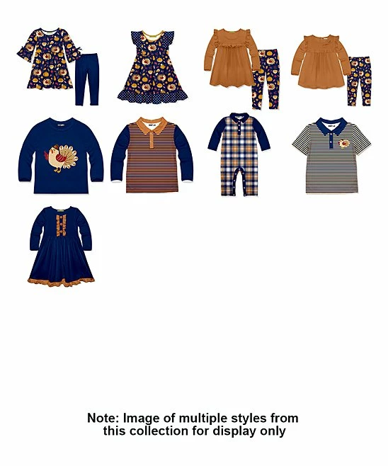 Top 10 👏 Millie & Maxx Navy & Tan Stripe Turkey Accent-Collar Polo - Boys For Kids ⭐ 2 Top 10 👏 Millie & Maxx Navy & Tan Stripe Turkey Accent-Collar Polo - Boys For Kids ⭐ - Image 2