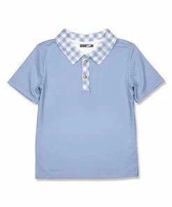 New 😉 Millie & Maxx Periwinkle Gingham-Collar Polo - Toddler & Boys For Kids 🔔