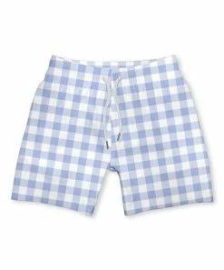 Cheap 🎉 Millie & Maxx Periwinkle & White Gingham Swim Trunks - Infant, Toddler & Boys For Kids 👍